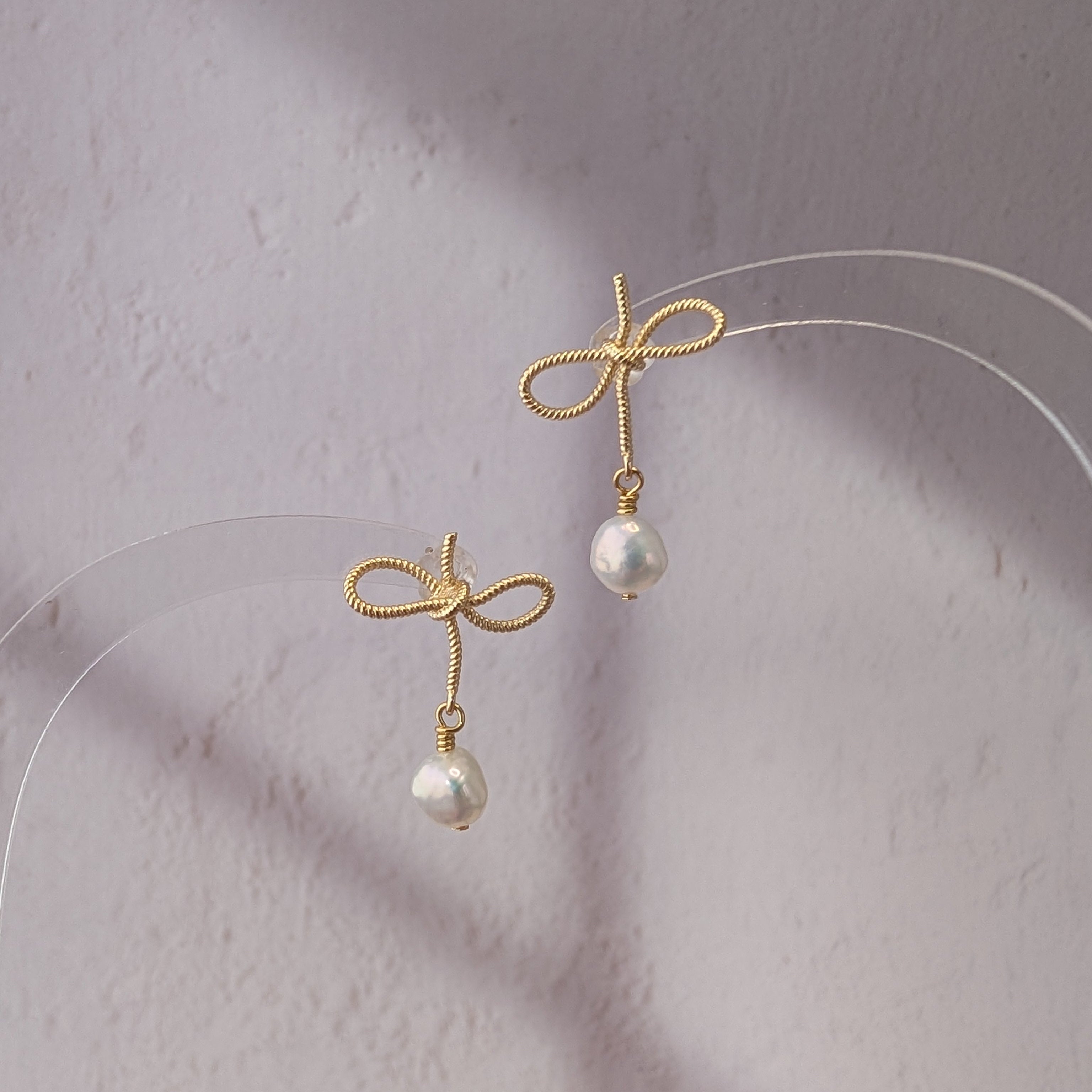 Petit Bow Drop Earrings