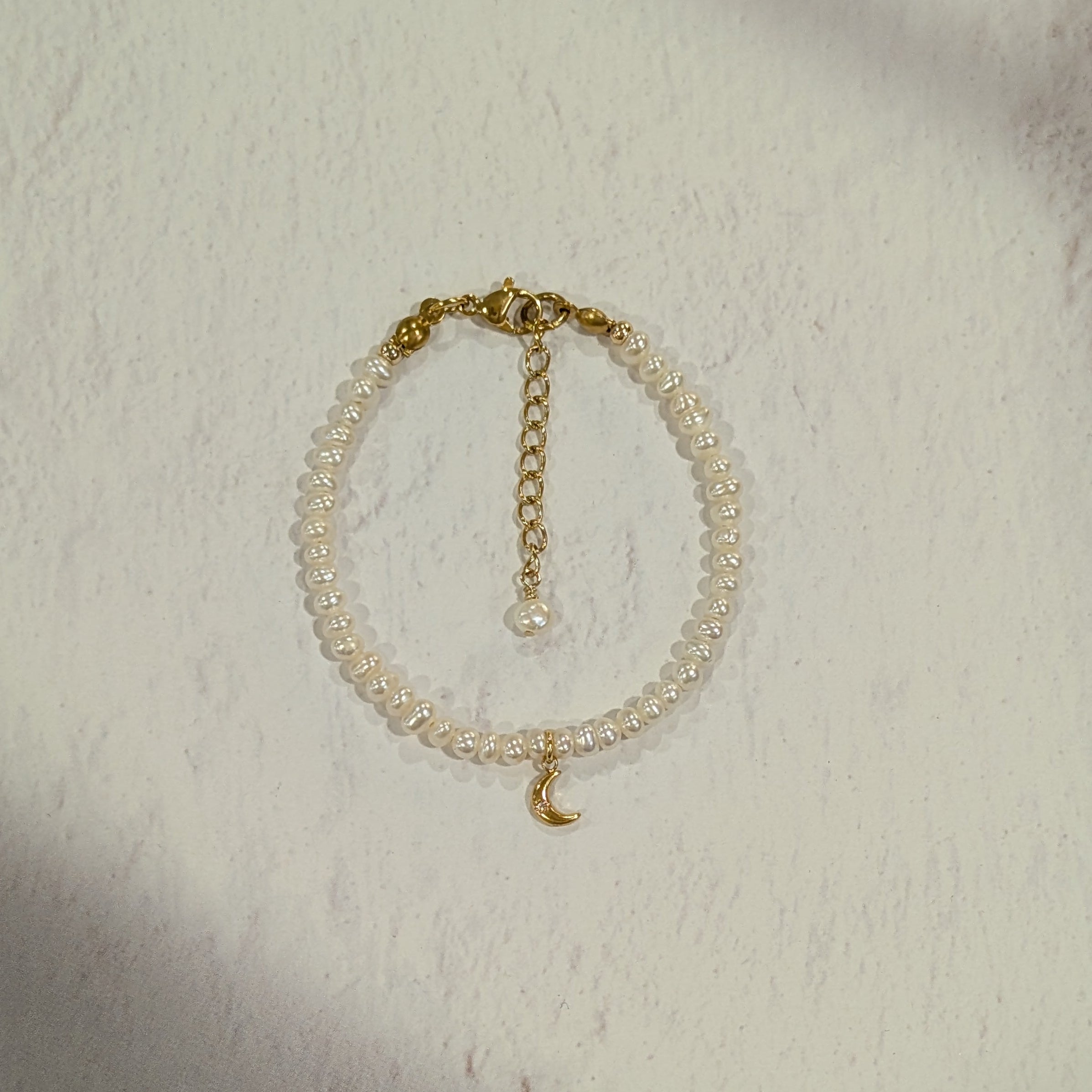 Moon Charm Bracelet - White