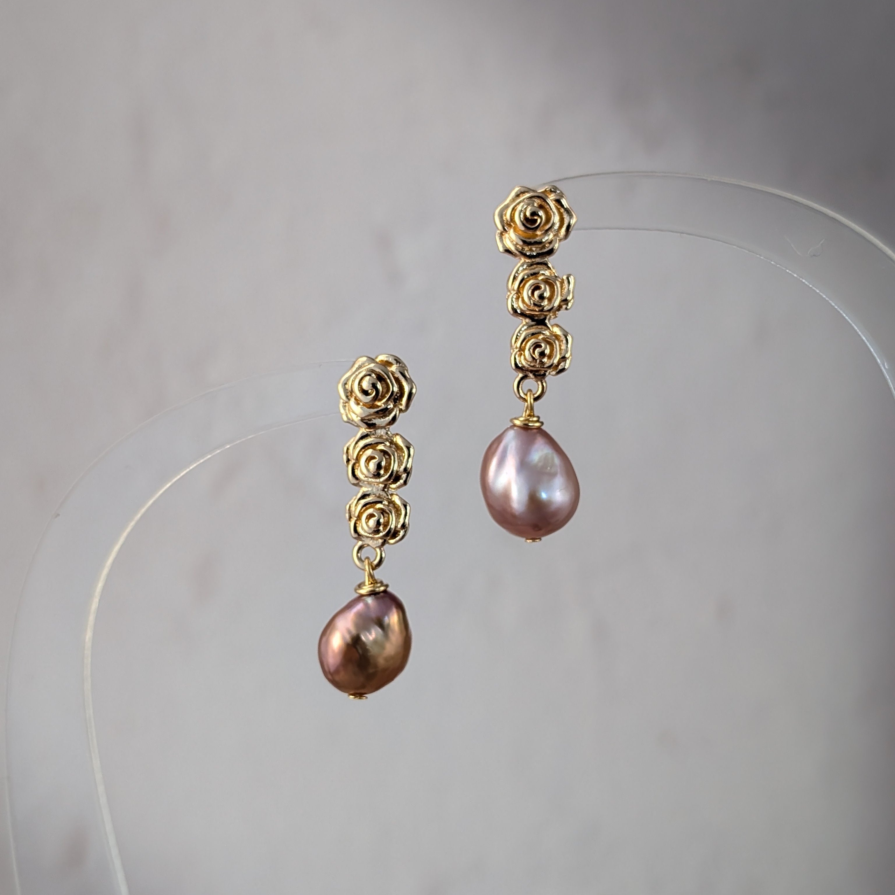 Rosette Trio Earrings - Autumn Tones